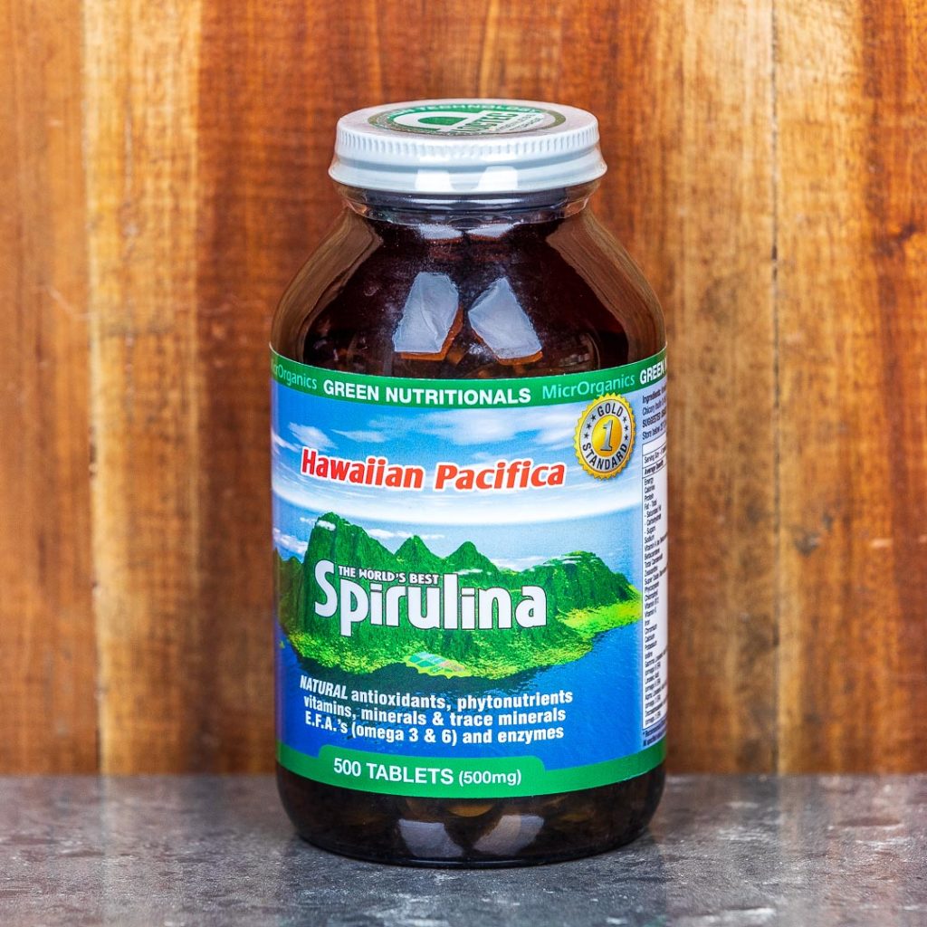 GREEN NUTRITIONALS Hawaiian Pacifica Spirulina 500mg 500 Tabs The Green Pantry